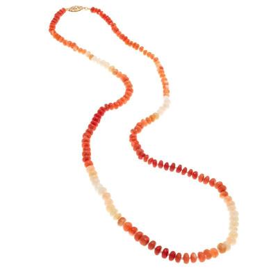 Ombre Coral Bead, 14k Necklace