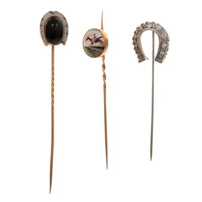 Collection of Three Equestrian-Themed Stickpins