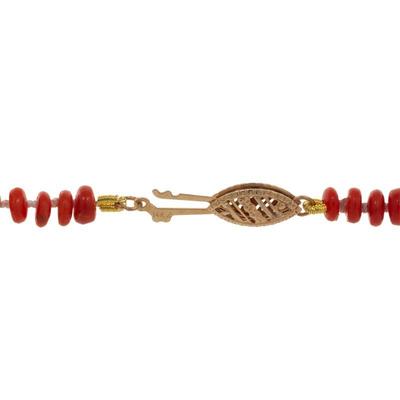 Ombre Coral Bead, 14k Necklace