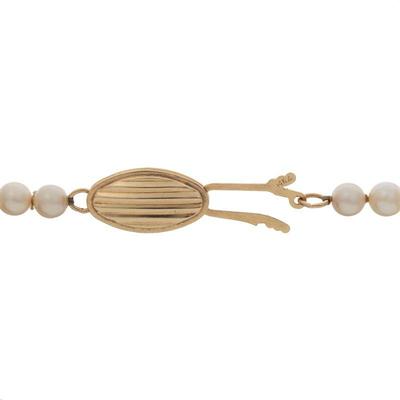 Graduated Cultured Pearl, 14k Yellow Gold Necklace