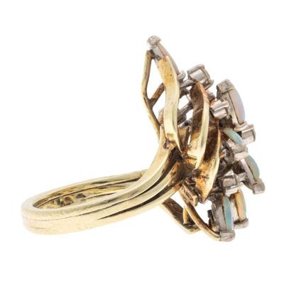Opal, Diamond, 14k Yellow Gold Ring