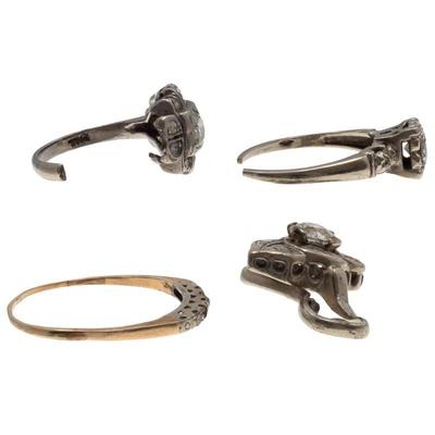Collection of Diamond, 14k Gold, Palladium, Broken Rings