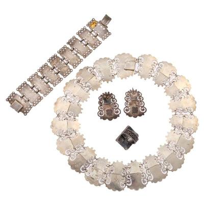 Matilde Poulat Amethyst, Turquoise, Sterling Silver Parure