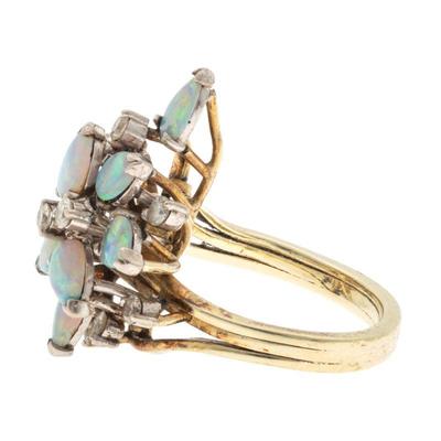 Opal, Diamond, 14k Yellow Gold Ring