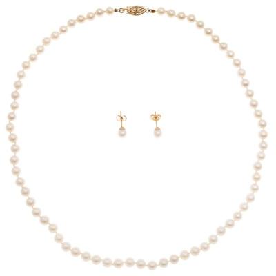 Cultured Pearl 14k, Gold-Filled Jewelry Suite
