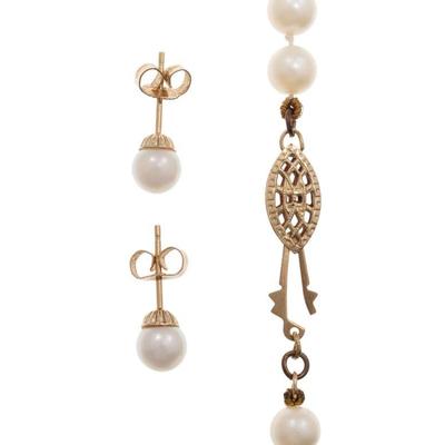 Cultured Pearl 14k, Gold-Filled Jewelry Suite