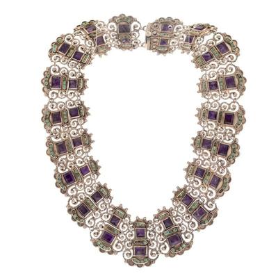 Matilde Poulat Amethyst, Turquoise, Sterling Silver Parure