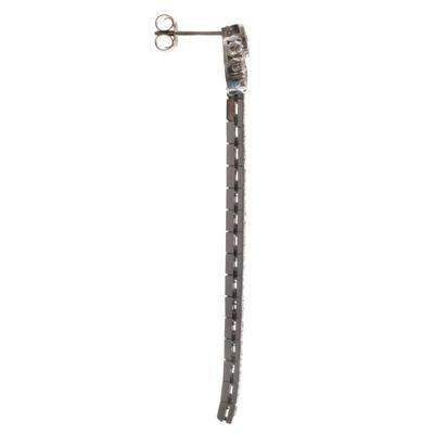 Pair of Diamond, 14k White Gold Earrings