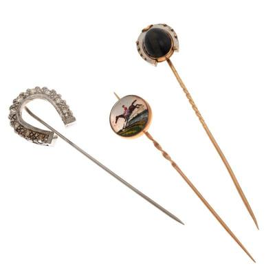 Collection of Three Equestrian-Themed Stickpins