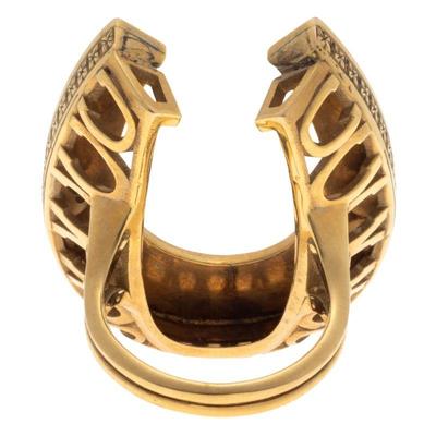 Cat's Eye Chrysoberyl, Seed Pearl, 14k Horseshoe Ring