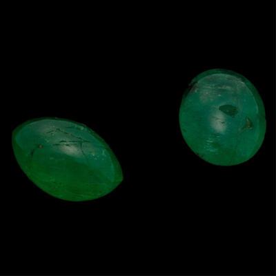 Pair of Unmounted Emerald Cabochons