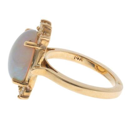 Opal, Diamond, 14k Yellow Gold Ring