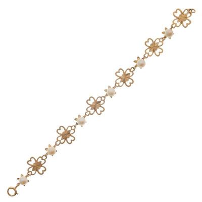 Cultured Pearl, 9k Yellow Gold Bracelet