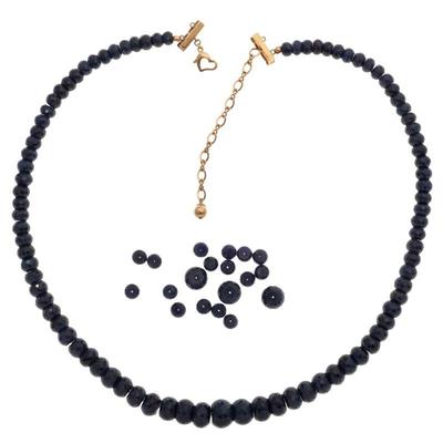 Sapphire, 14k Yellow Gold Necklace