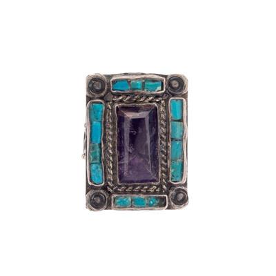 Matilde Poulat Amethyst, Turquoise, Sterling Silver Parure