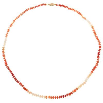 Ombre Coral Bead, 14k Necklace