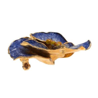Enamel, 18k Pansy Pin, Tiffany & Co.