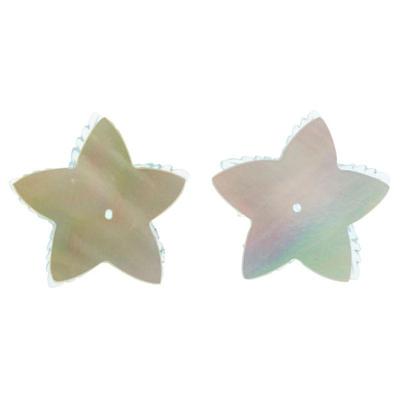 Pair of Unmounted Blue Topaz, Mother-of-Pearl "Flowers"