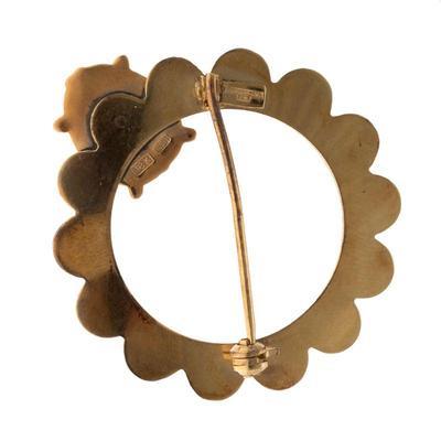 Enamel, 18k, 14k Yellow Gold Pin