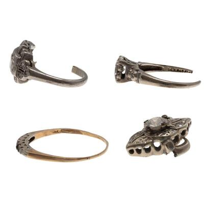 Collection of Diamond, 14k Gold, Palladium, Broken Rings