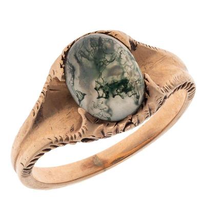 Victorian Agate, 10k Rose Gold Ring
