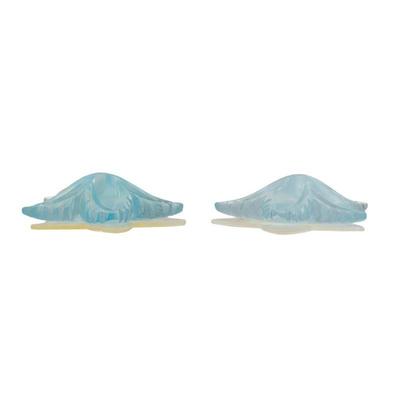 Pair of Unmounted Blue Topaz, Mother-of-Pearl "Flowers"