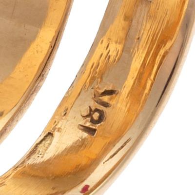 Diamond, Emerald, 18k Yellow Gold Snake Ring