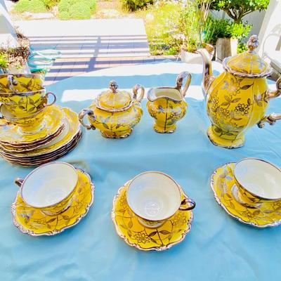 Vintage Pompadour Winterling Bavaria Tea Set – Silver Overlay – Made in West Germany