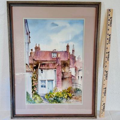 Original Watercolor “Cottages at Robin Hood’s Bay, York” by L.J. McClanahan