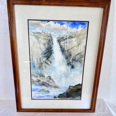 Original Watercolor Waterfalls by Allan Bullen (1993)