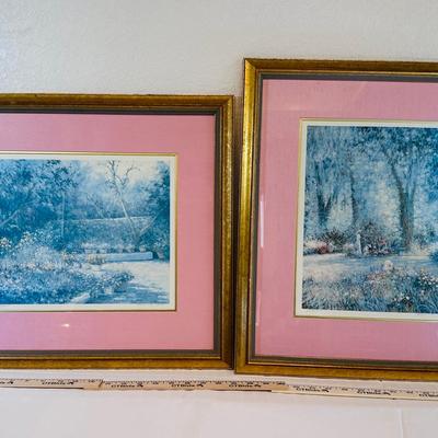 Pair of Limited Edition Floral Garden Prints by Hyun B. Yoo - Signed & Numbered