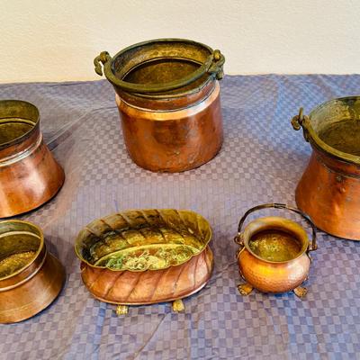 Vintage Copper Planters & Pots – Set of 6