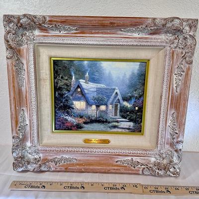 Thomas Kinkade “Cedar Nook Cottage” Limited Edition SN Canvas, Framed with COA