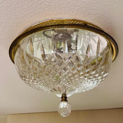 Vintage Waterford Crystal Monumental Flush Ceiling Fixture