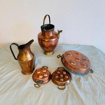 Vintage Copper Kitchenware Collection – 5-Piece Set