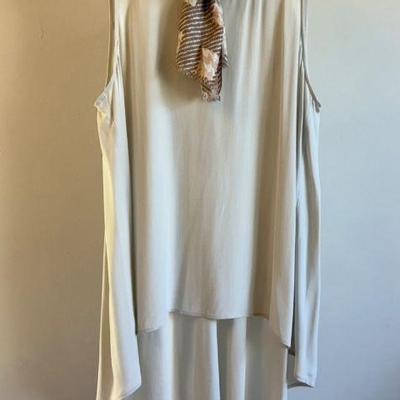 Ivory Silk Tunic & Scarf - Eileen Fisher