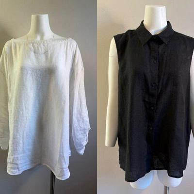 Summer in Black & White Linen - Eileen Fisher