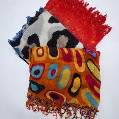 Colorful Scarf Triad - Various Makers