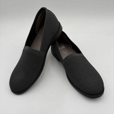 Slip-On Grey Fabric Loafers - Eileen Fisher