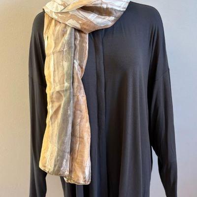 Soft Viscose Knit Top & Silk Scarf - Eileen Fisher