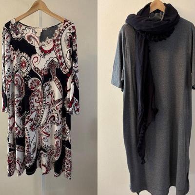 Casual Dress Duo & Wrap Scarf - Chico's/Halston/Martha Stewart