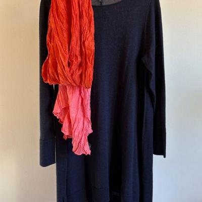Wool Knit Dress & Scarf - Eileen Fisher