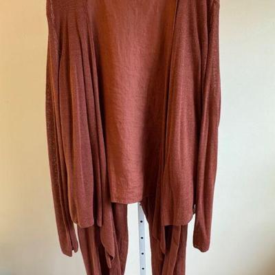 Linen Cardigan, Shirt, & Pant Trio - Eileen Fisher