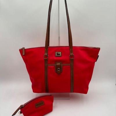 Red Nylon Tote-Style Handbag - Dooney & Bourke - Appears New