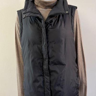 Black Down Vest/Pale Brown Shirt - Eileen Fisher