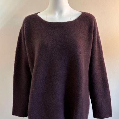 Thick Burgundy Cashmere Sweater - Eileen Fisher