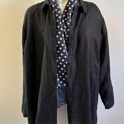 Black/White Linen Tops & Scarf - Eileen Fisher/Espirit