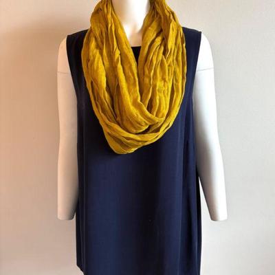 	Blue Silk Shell & Scarf - Eileen Fisher