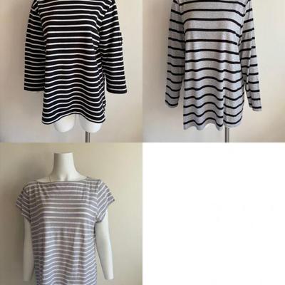 Striped Cotton & Tencel Tops - Eileen Fisher/White Stag