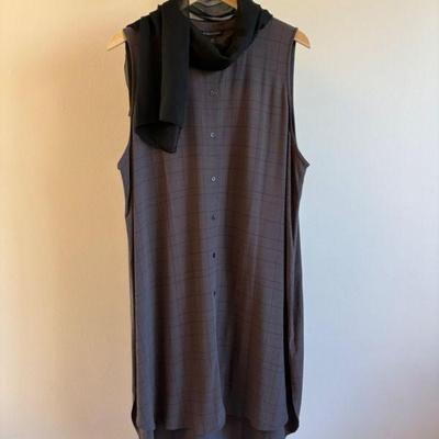Grey/Black Tencel Shirtdress & Scarf – Eileen Fisher - New w/ Tag